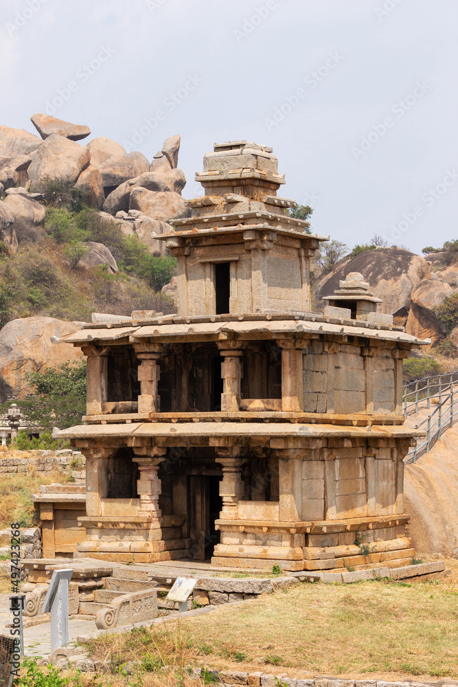 Mandapam of Hidambeswara Temple at Chitradurga Fort, Chitradurga, Karnataka,  IndiaT Stock Photo