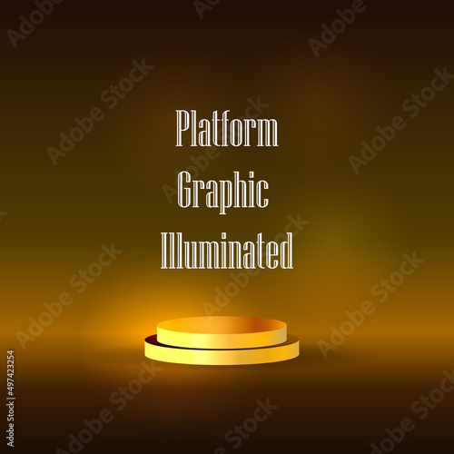 Illuminated platform graphics, show, stage. Vector illustration.