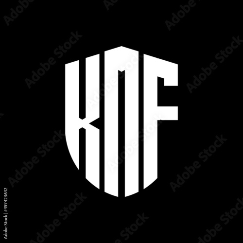 KMF letter logo design. KMF modern letter logo with black background. KMF creative  letter logo. simple and modern letter logo. vector logo modern alphabet font overlap style. Initial letters KMF  photo