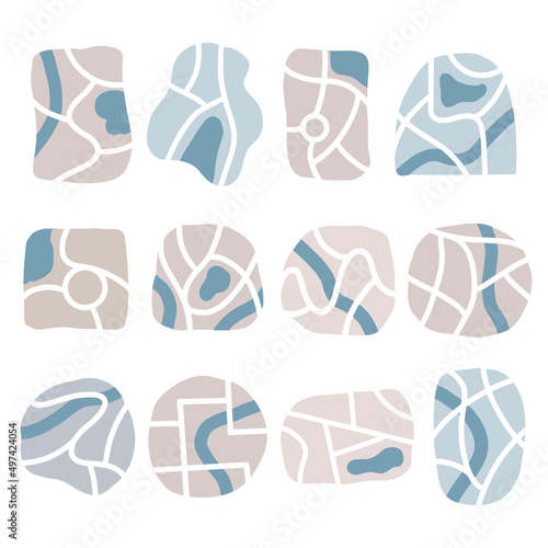 City map creator vector set top view