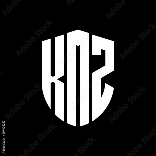 KMZ letter logo design. KMZ modern letter logo with black background. KMZ creative  letter logo. simple and modern letter logo. vector logo modern alphabet font overlap style. Initial letters KMZ  photo