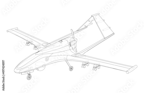 Military Predator Drone. Vector