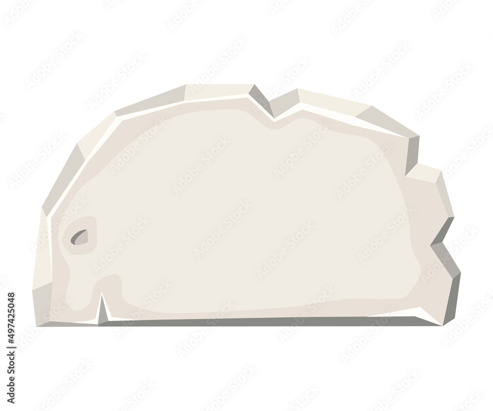 Rectangle stone tablet on white background. Tombstone. Gray frame, block boulder for interface ui games. Rock banner with cracked elements. Vector cartoon illustration isolated. Rectangle stone tablet on white background. Tombstone. Gray frame, block boulder for interface ui games. Rock banner with cracked elements. Vector cartoon illustration isolated.