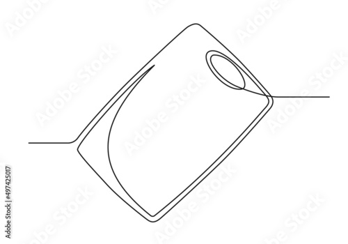 Continuous one line drawing of a cutting board. Cooking board isolated on a white background. Vector illustration