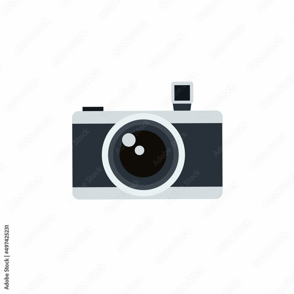Camera in flat style. Illustration on a white background Camera in flat style. Illustration on a white background
