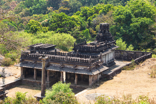 Top View of Srikantheswara Temple, Kavaledurga Fort. The fort was built in the 9th century, and it was renovated in the 14th century by Cheluvarangappa. Shimoga, Karnataka, India photo