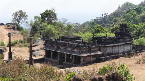 View of Srikantheswara Temple, Kavaledurga Fort. Fort was built in 9th century, and it was renovated in 14th century by Cheluvarangappa. Shimoga, Karnataka, India photo