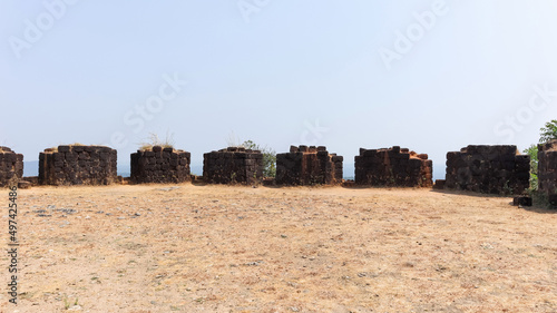 View of Ruin Watch of Kavaledurga Fort, Shimoga, Karnataka, India photo