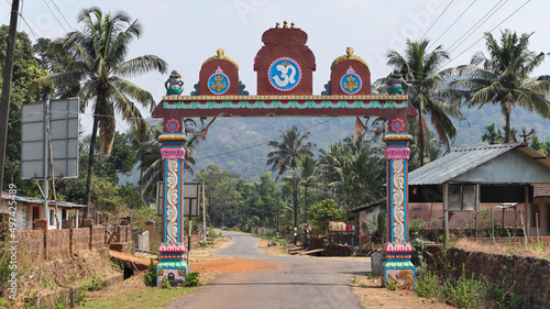 Roadside Entrance Arch For Kavaledurga Fort, Shimoga, Karnataka, India photo