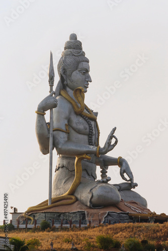 Worlds Second Largest Statue of Lord Shiva 130ft High commissioned by philanthropist Mr. R.N.Shetty, Murudeshwara, Uttara Kannada, Karnataka, India