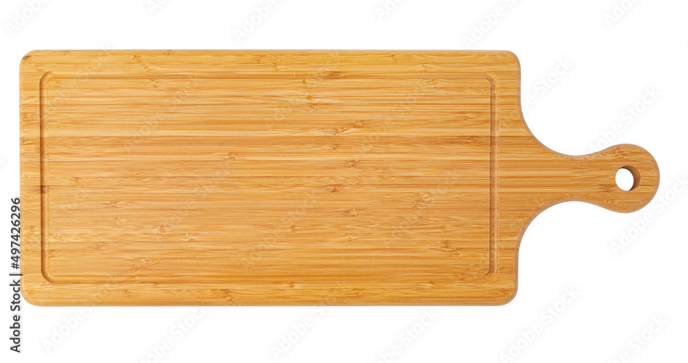 Wooden board isolated on white background, close up