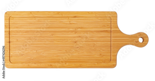 Wooden board isolated on white background, close up