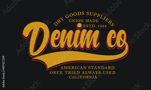 Denim Dry goods supplier graphic Tee Design For Print