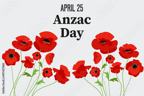 ANZAC day background.  Australian and New Zealand national public holiday. Vector Illustratiion.
