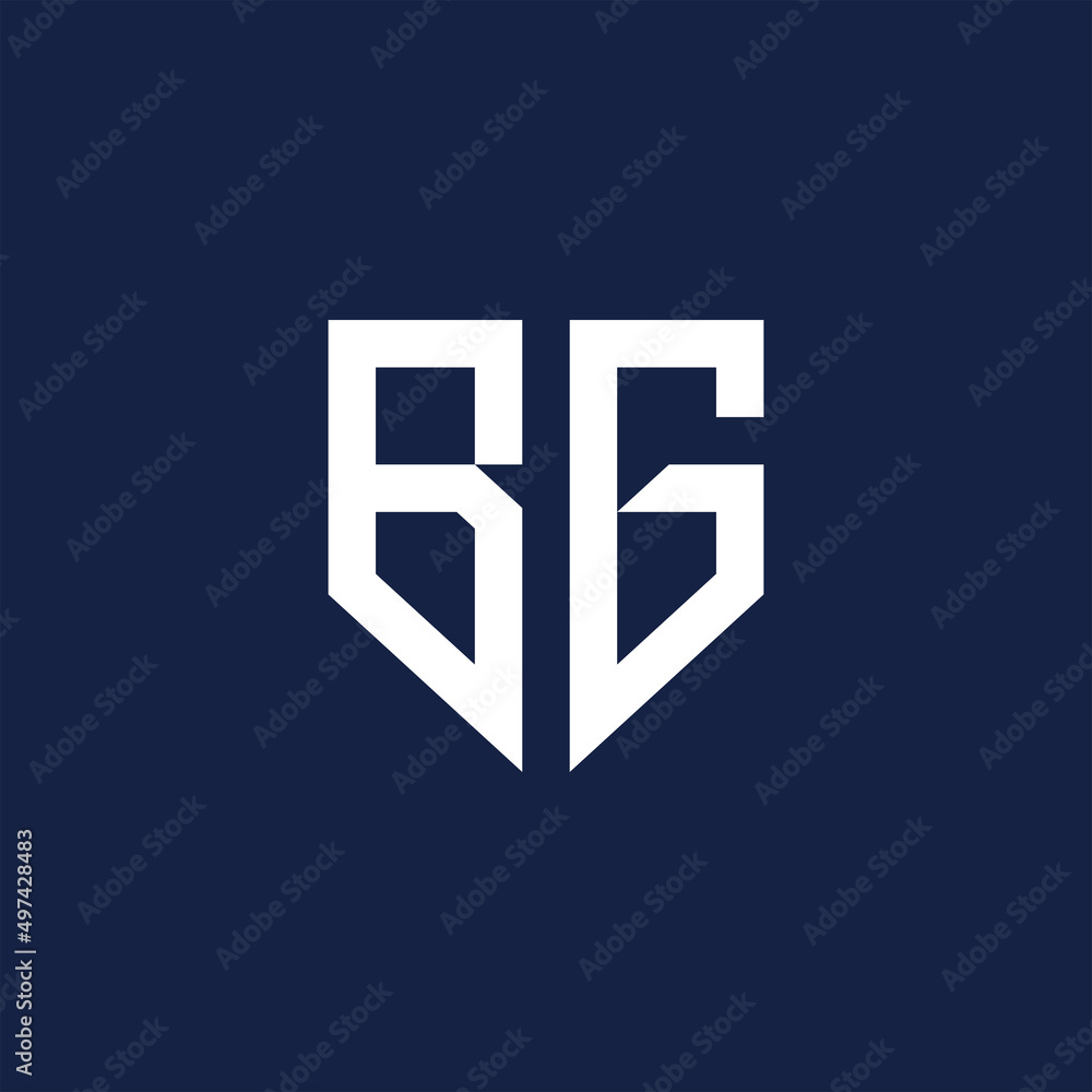 initials letter BG with shield logo design template vector initials letter BG with shield logo design template vector