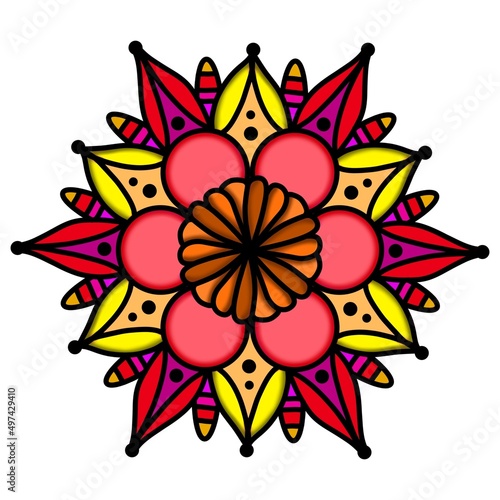 Mandala Flower Decorative Elements Vintage Oriental Pattern