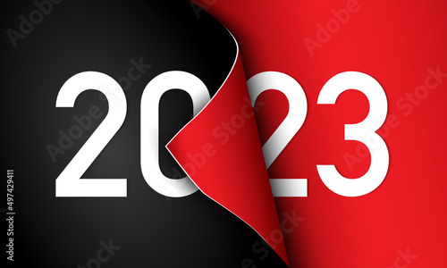 2023 Happy New Year Background Design. Vector Illustration. photo