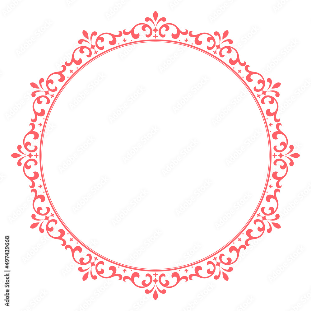 Decorative frame Elegant vector element for design in Eastern style, place for text. Floral pink and white border. Lace illustration for invitations and greeting cards Decorative frame Elegant vector element for design in Eastern style, place for text. Floral pink and white border. Lace illustration for invitations and greeting cards