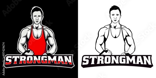 muscle man esport logo mascot design