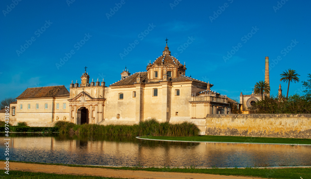 the beautiful monastery of the Cartuja of Sevilla in Spain