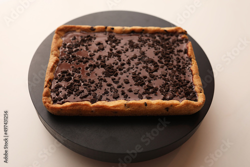 фотографія Tarte Cookie Chocolat Caramel aux brisures d'Oréo & Poires