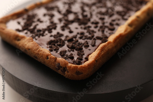 Foto Tarte Cookie Chocolat Caramel aux brisures d'Oréo & Poires