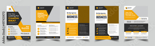 modern orange color design template for poster flyer brochure cover. Graphic design layout with shape graphic elements and space for photo background