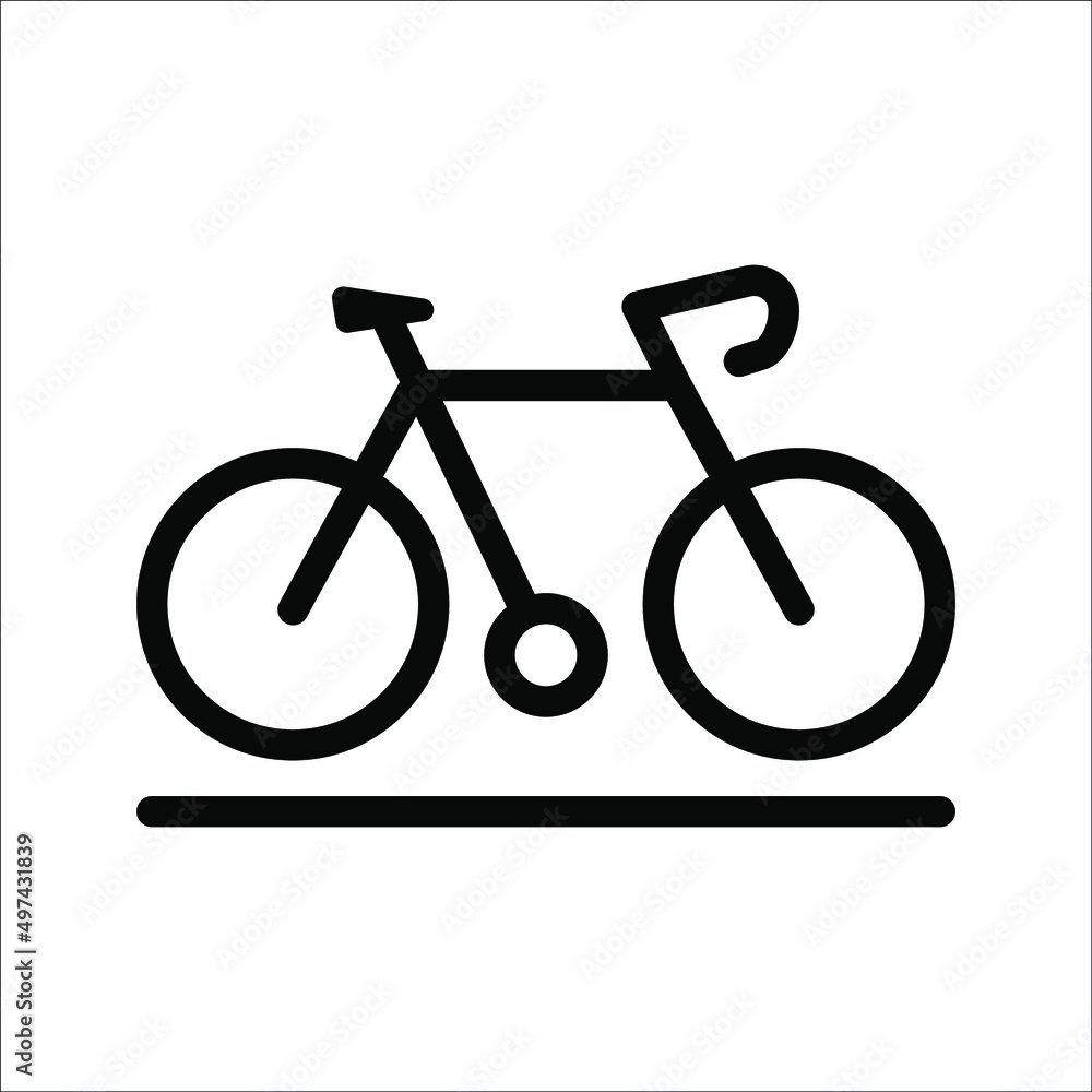 Bicycle. Bike icon vector. Cycling concept. Sign for bicycles path Isolated on white background. Trendy Flat style for graphic design, logo, Web site, social media, UI, mobile app, EPS10 Bicycle. Bike icon vector. Cycling concept. Sign for bicycles path Isolated on white background. Trendy Flat style for graphic design, logo, Web site, social media, UI, mobile app, EPS10