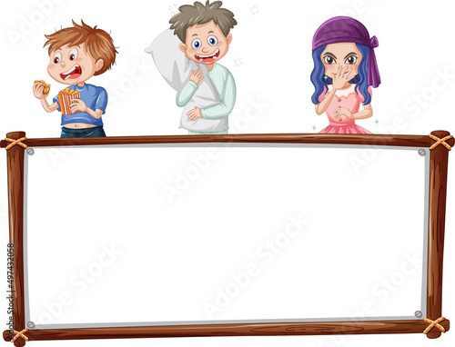 Board template with happy kids