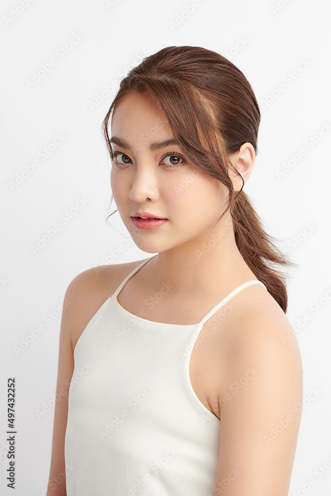 Beautiful young asian woman with clean fresh skin on white background, Face care, Facial treatment, Cosmetology, beauty and spa, Asian women portrait. Beautiful young asian woman with clean fresh skin on white background, Face care, Facial treatment, Cosmetology, beauty and spa, Asian women portrait.