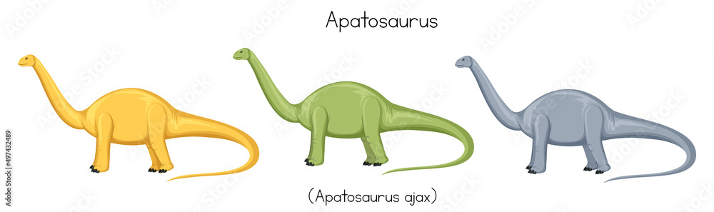 Naklejka premium Apatosaurus in three colors
