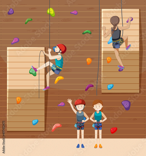 Indoor rock climbing gym