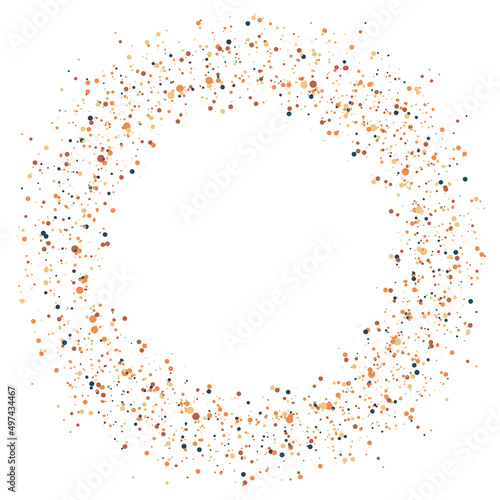 Abstract round frame. Splash of paint. Vector element.