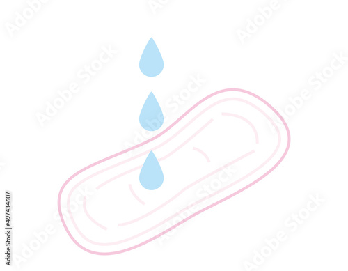 生理用ナプキン　生理用品　女性　イラスト