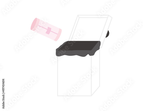 サニタリーボックス　ゴミ箱　イラスト