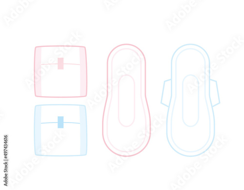 生理用ナプキン　生理用品　女性　イラスト