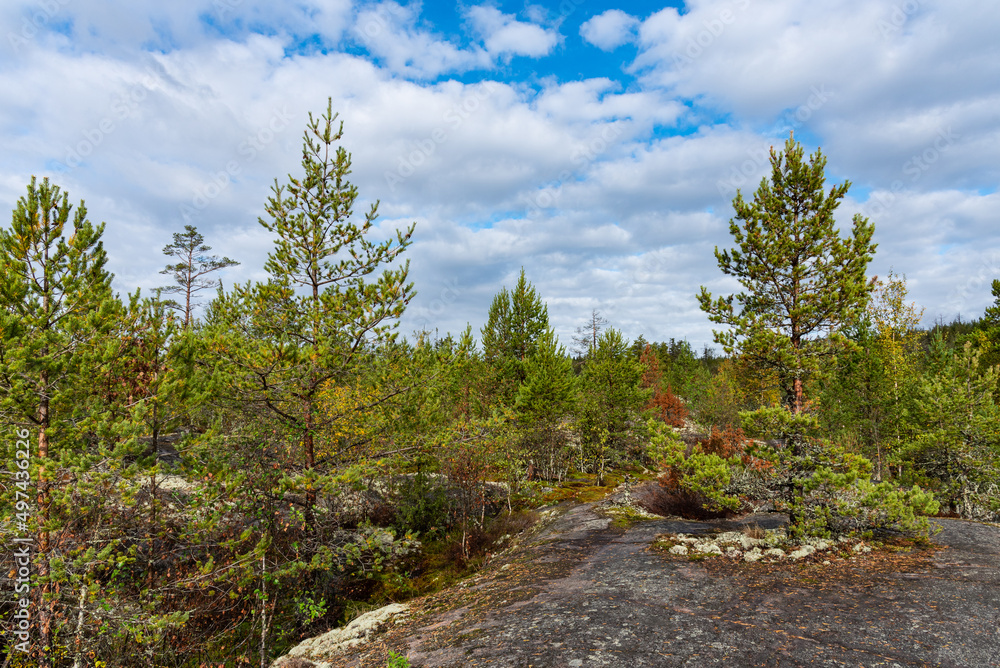 Beautiful autumn view of Ladoga Skerries National Park in the Republic of Karelia. Beautiful autumn view of Ladoga Skerries National Park in the Republic of Karelia.