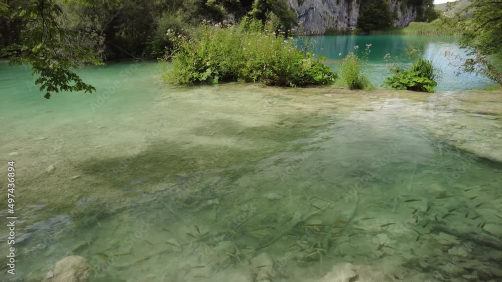 Korana lake in Plitvice Lakes National Park of Croatia in Lika region. Korana lake in Plitvice Lakes National Park of Croatia in Lika region.