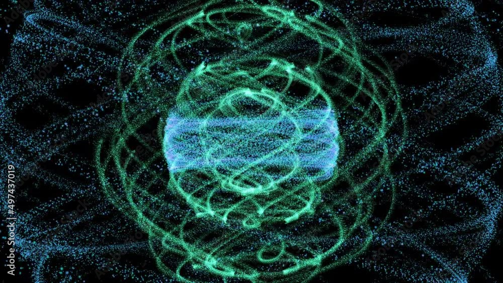 Abstract complicated spiral design floats, orbits, and evolves on space like background then fades to black Abstract complicated spiral design floats, orbits, and evolves on space like background then fades to black
