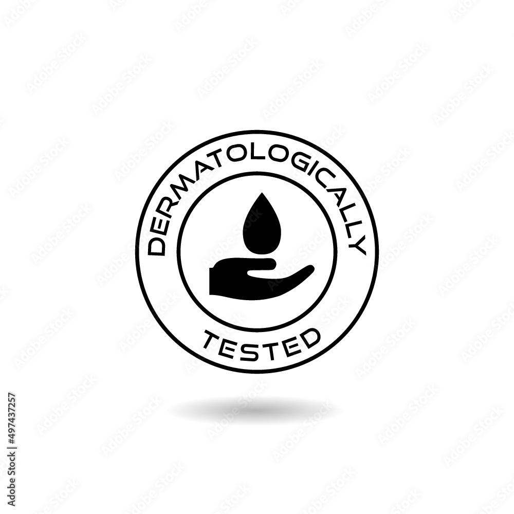 Dermatologically tested icon with shadow Dermatologically tested icon with shadow