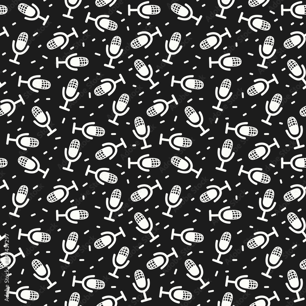 Microphones seamless pattern Microphones seamless pattern