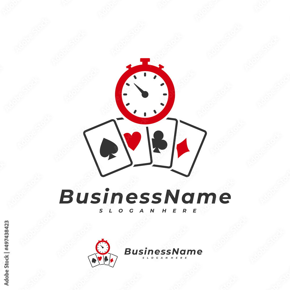 Poker Time logo vector template, Creative Domino logo design concepts