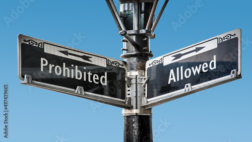 Street Sign to Allowed versus Prohibited