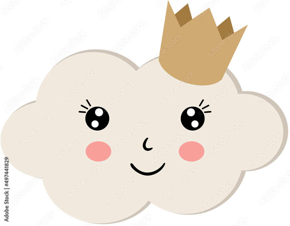 Funny cloud with golden crown Funny cloud with golden crown