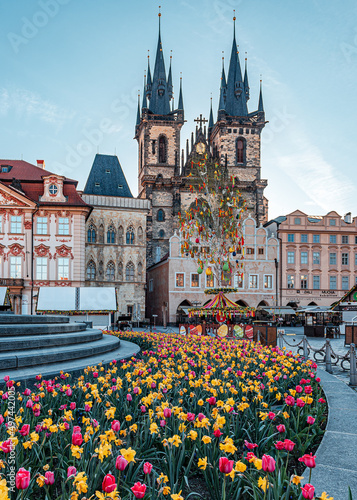 Fotografie oldtown church, city, architecture, prague, europe, travel, castle, town, citysc