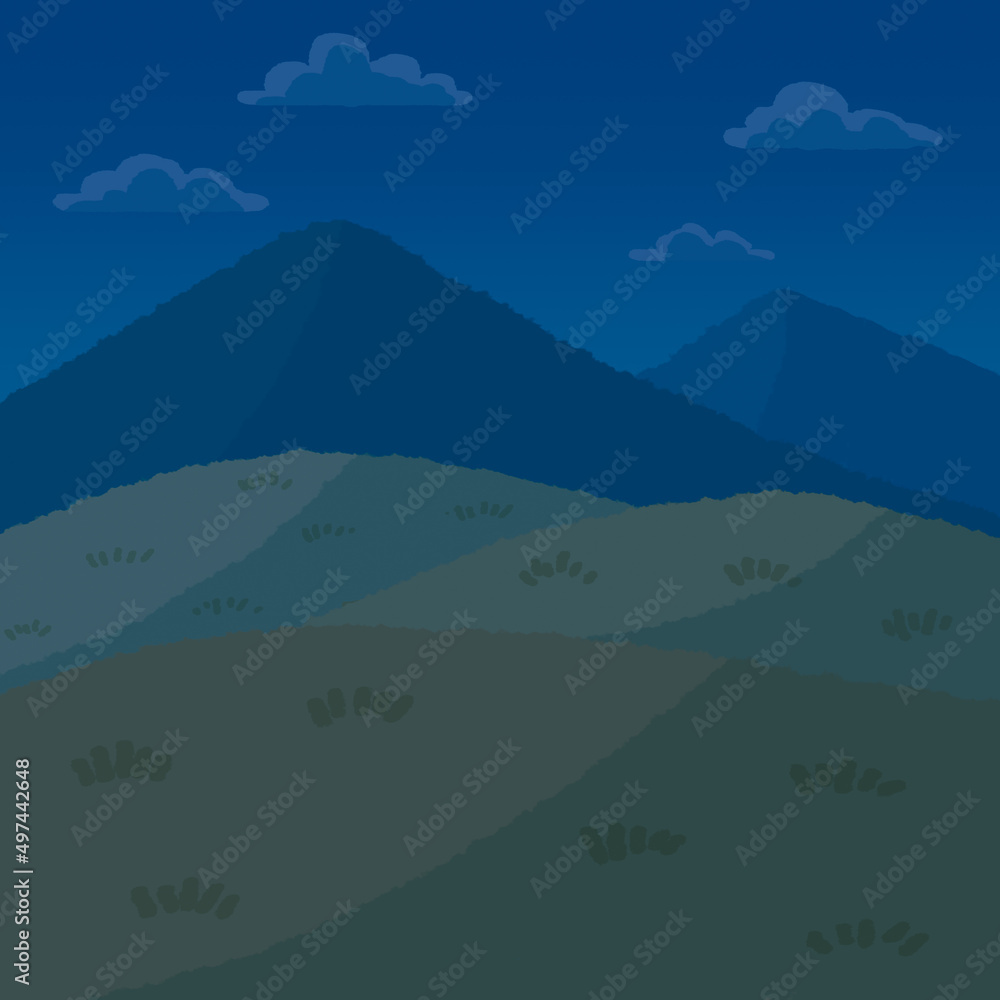 山の見える丘(夜)