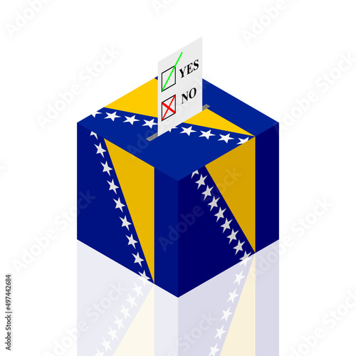 bosnia and herzegovina ballot box. vector illustration