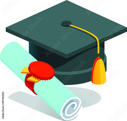 graduation cap with diploma | degree-university-student-cap-mortar-board-diploma