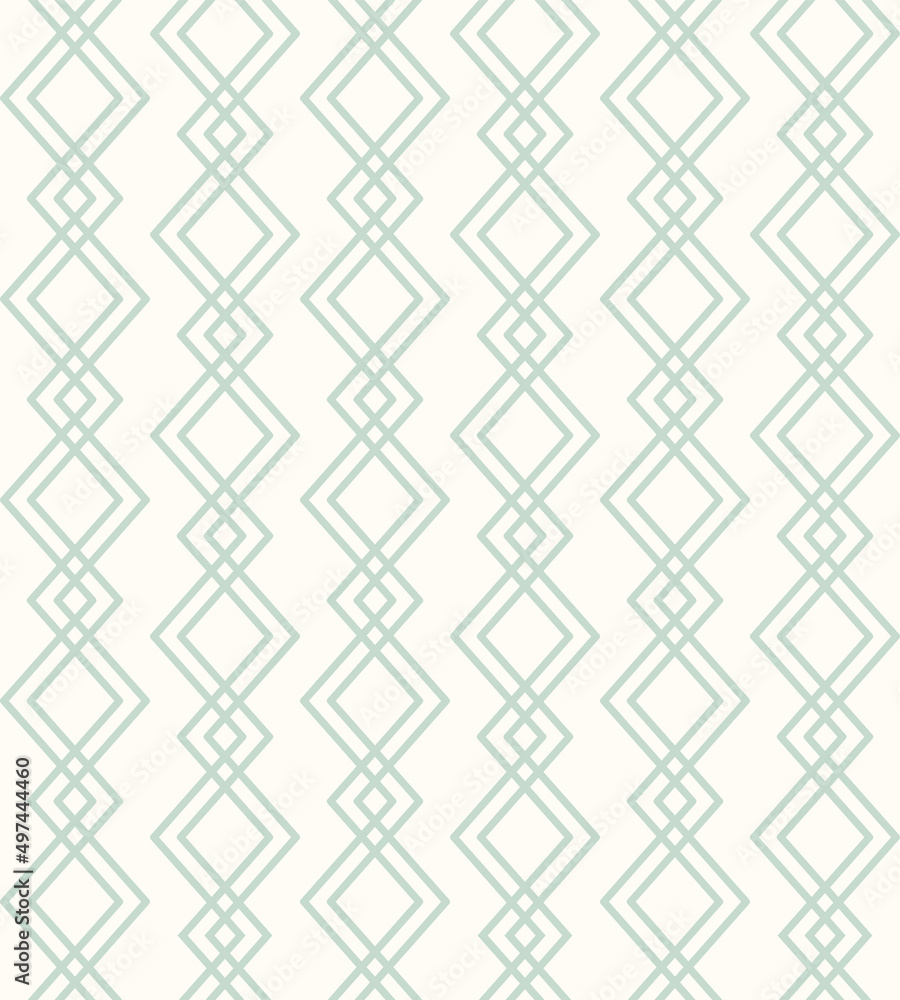 Abstract geometric background. Vector seamless pattern with rhombuses and zigzag lines. Vintage diamond wallpaper print