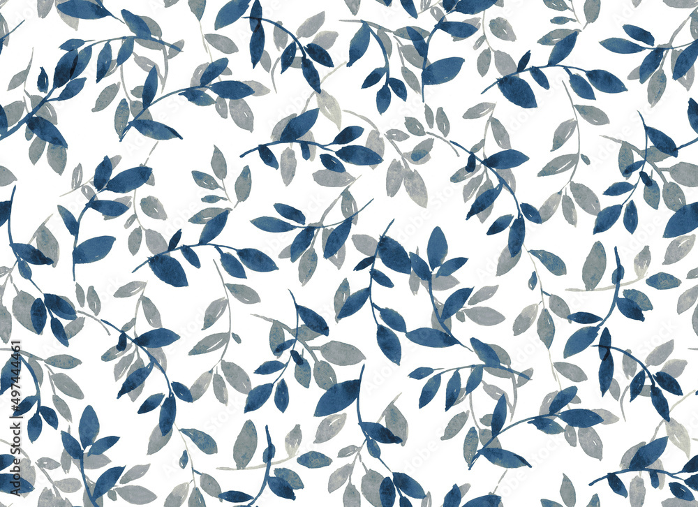 Seamless Blue leaf foliage Pattern Seamless Blue leaf foliage Pattern